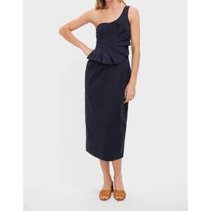 NEW DE LORETA cielo midi dress in navy